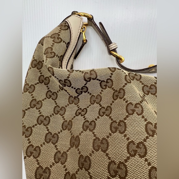 Gucci Biba Monogram Canvas Studded Hobo Bag - Picture 2 of 14